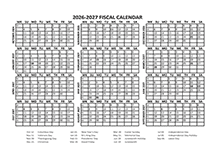Fiscal Calendar 2026-2027 Templates
