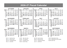 2026-2027 Fiscal Year Quarters Template