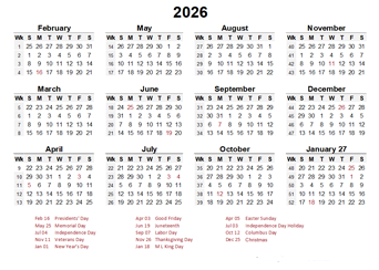 2026 Accounting Period Calendar 4-4-5