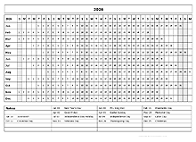 2026 Calendar Template Year At A Glance