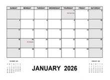 2026 Calendar With Holidays PDF