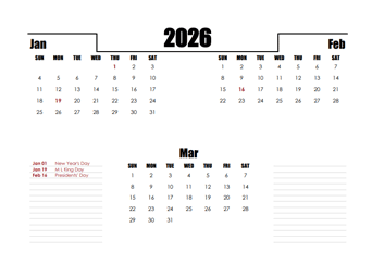 2026 Canada Quarterly Planner Template