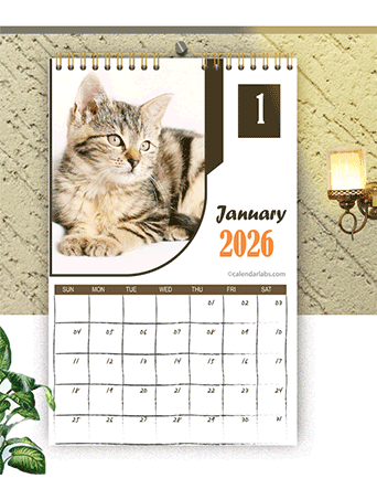 2026 Cat Wall Calendar