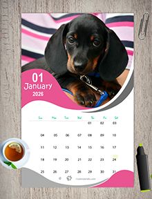 2026 Dog Breed Monthly Wall Calendar