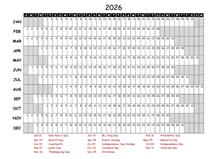 2026 Excel Calendar Project Timeline