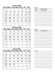 Free 2026 Quarterly Calendar Spreadsheet