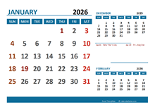 2026 Excel Calendar With Holidays
