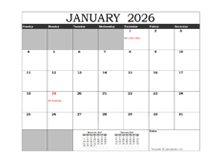 Free 2026 Excel Calendar With US Holidays