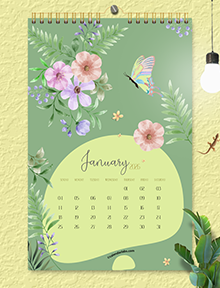 2026 Floral Wall Calendar