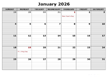 2026 Free Printable Apple Pages Calendar