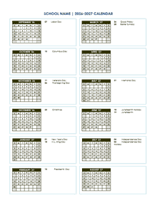 2026 Free School Yearly Calendar Sep