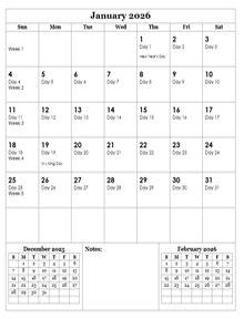 2026 Julian Day Calendar