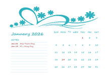 2026 Monthly Kids Calendar Template Design