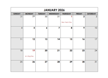 2026 Monthly Word Australia Calendar Holidays