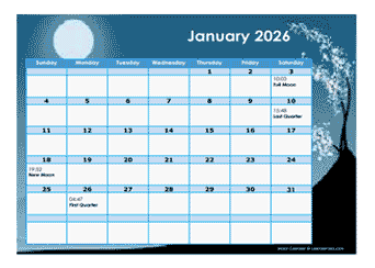 2026 Moon Calendar Universal Time