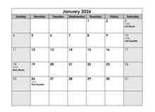 2026 Moon Phases Calendar With Days