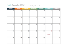 2026 PDF Calendar Big Boxes