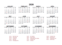 2026 PDF Calendar Free