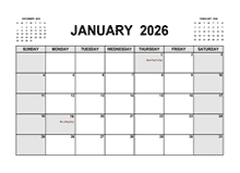 2026 Printable Calendar PDF