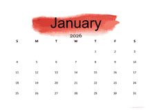 2026 Printable Mini Calendar