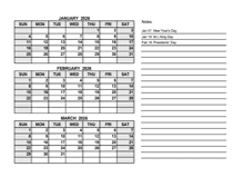 2026 Quarterly Calendar PDF