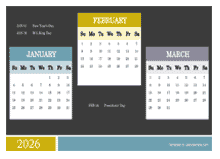 2026 Quarterly Powerpoint Calendar