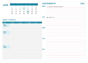 2026 Student Calendar