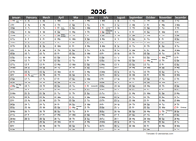 Editable 2026 Yearly Excel Scheduling Calendar