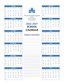2026 Yearly Free Editable School Aug-Jul Calendar