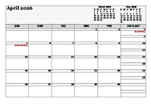 April 2026 Planner Template