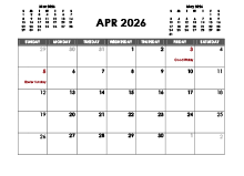 April 2026 Calendar Free Printable