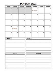 At A Glance 2026 Monthly Planner