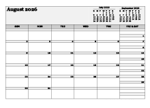 August 2026 Planner Template