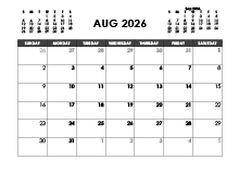August 2026 Calendar Free Printable