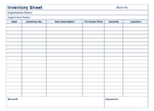 Business Inventory Template