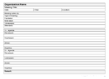 Business Meeting Minutes Templates
