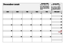 December 2026 Planner Template
