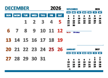 December 2026 Excel Calendar with Holidays