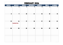 February 2026 Blank Calendar