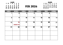 February 2026 Calendar Free Printable