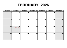 February 2026 PDF Calendar