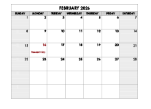 February 2026 Printable Calendar