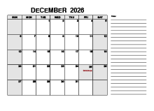 Free Printable December 2026 Calendar PDF