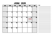 Free Printable June 2026 Calendar PDF