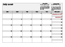 July 2026 Planner Template