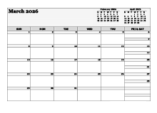 March 2026 Planner Template