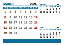 March 2026 Excel Calendar with Holidays