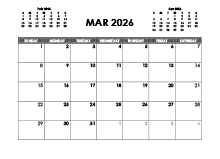 March 2026 Calendar Free Printable