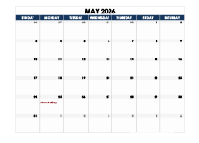 May 2026 Blank Calendar