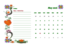 May 2026 Calendar Dates